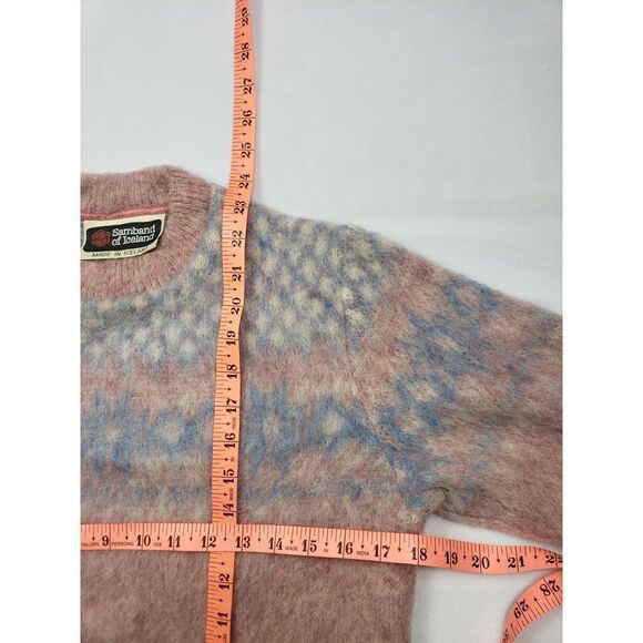 Vintage Samband of Iceland 100% New Wool Fair Isle Sweater APPROX Sz S - Picture 3 of 9